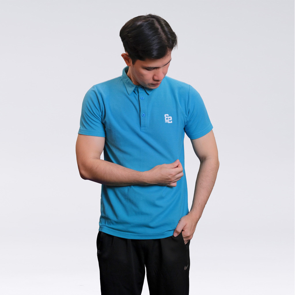 Kaos POLO Pria Premium Kaos Kerah Premium Polo Shirt Pria Biru Tosca