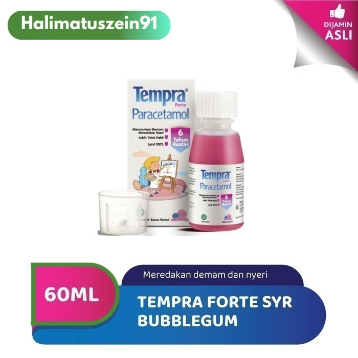 Tempra Forte Sirup Rasa Bubble Gum Meredakan Demam dan Nyeri (60 ml)