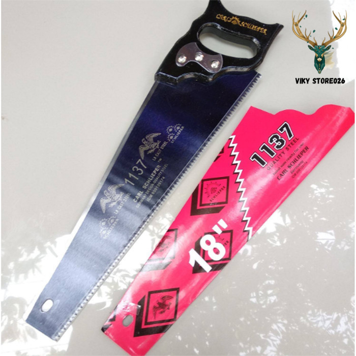 Gergaji Cap Mata 18 in Asli - Carl Schlieper Kayu Manual Paling Tajam