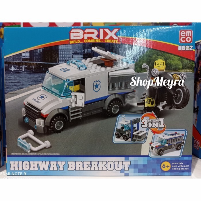 Emco Brix Highway Breakout 3 in 1 Options - Mainan Lego