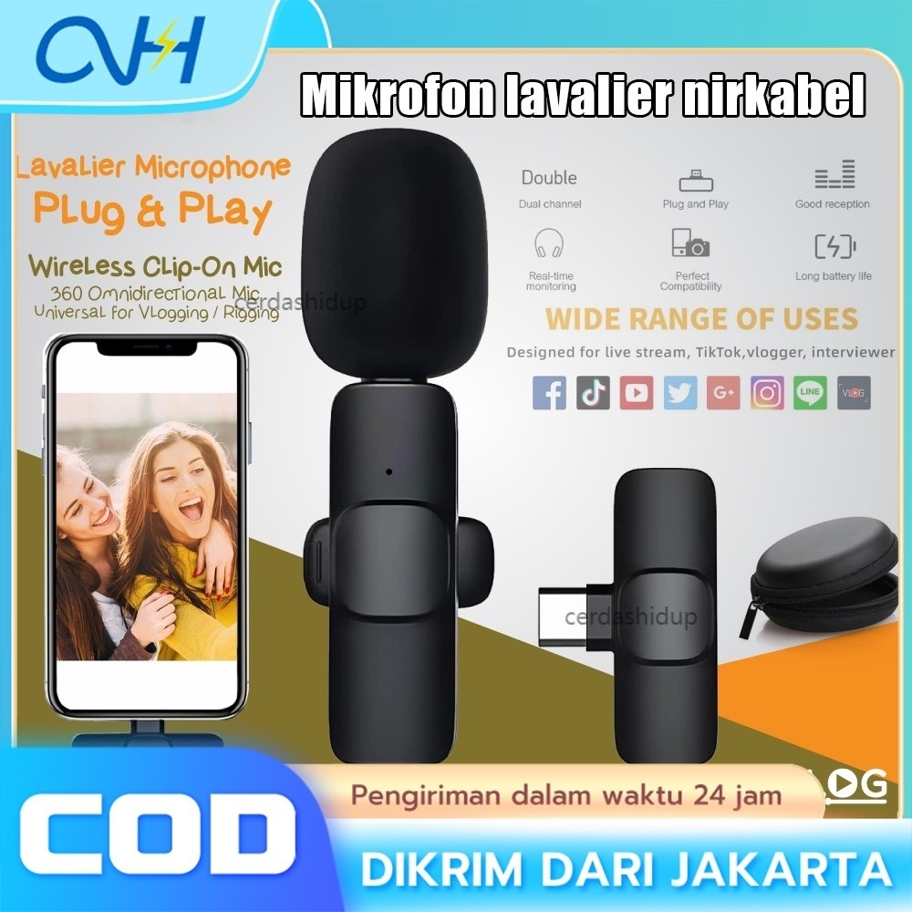 K8 TYPE-C MICROPHONE MIC CLIP ON YOUTUBER WIRELESS USB / MIC YOUTUBER BLUETOOTH K8