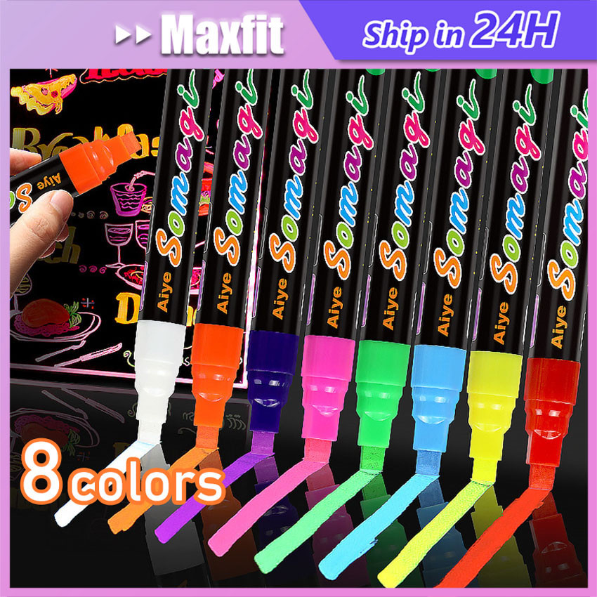 

8Pcs/Set Spidol Chalk Marker (Spidol Fluorescent) Acrylic Pen Paint Marker 7Mm / Spidol Papan Tulis Bisa Dihapus