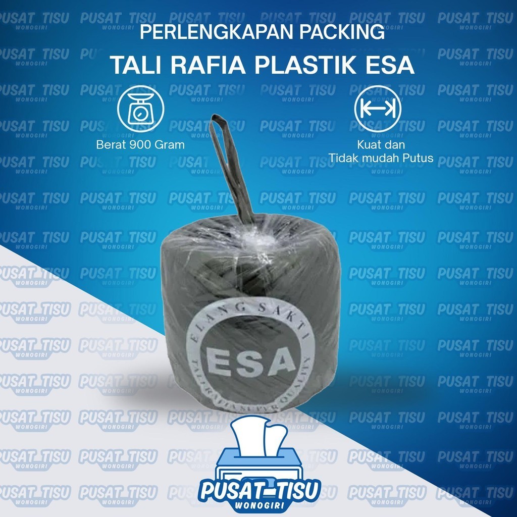 

Tali Rafia Plastik Esa Hitam 1 KG Ecer / Tali Pengikat Tebal Kuat Berkualitas