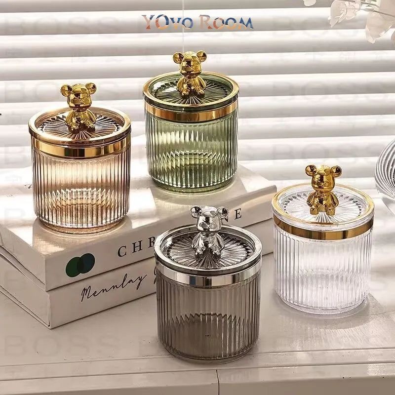 Tempat Kapas Cotton Bud Toples Plastik Make Up Organizer/ TEMPAT KAPAS COTTON BUD AKRILIK BENING /RA