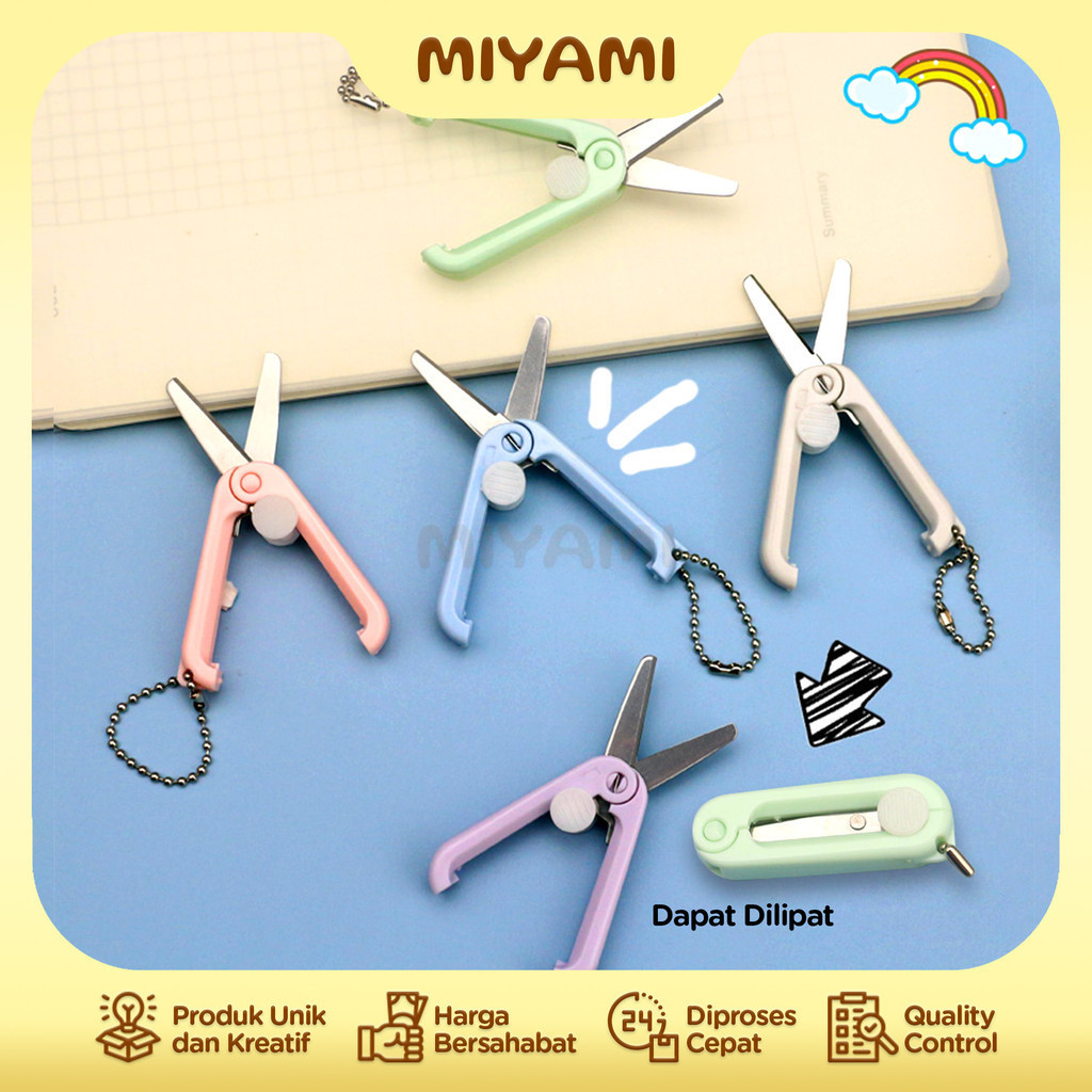 

GUNTING LIPAT MINI TRAVELLING Stainless Steel Retractable Mini Folding Scissors Portable - MI