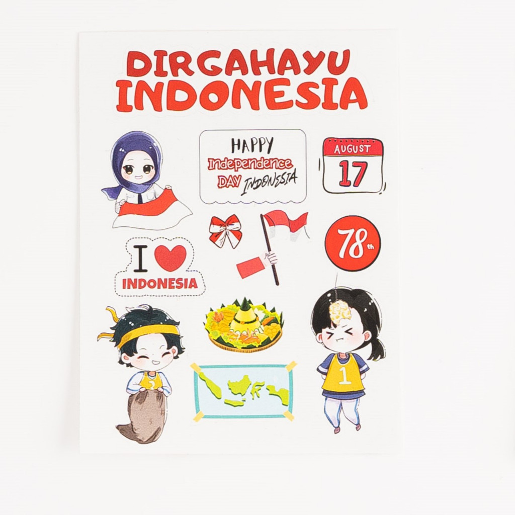 

Stiker / Sticker Scrapbook Kemerdekaan HUT RI 17 Agustus