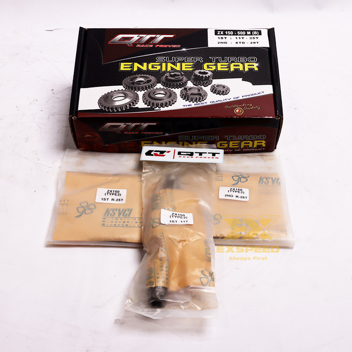 QTT GEAR RATIO RASIO QTT KAWASAKI NINJA KR 500 M 500M TIPE B TYPE B 11-25, X-28