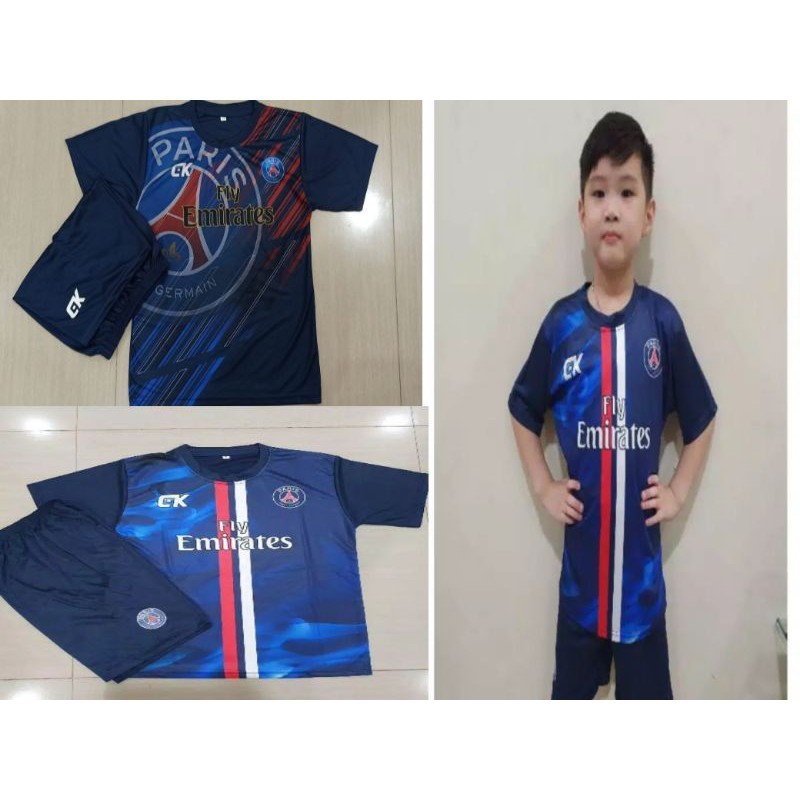 Setelan Baju Bola anak 015'' kaos bola anak PSG Printing "S~M~L [4-13]TH