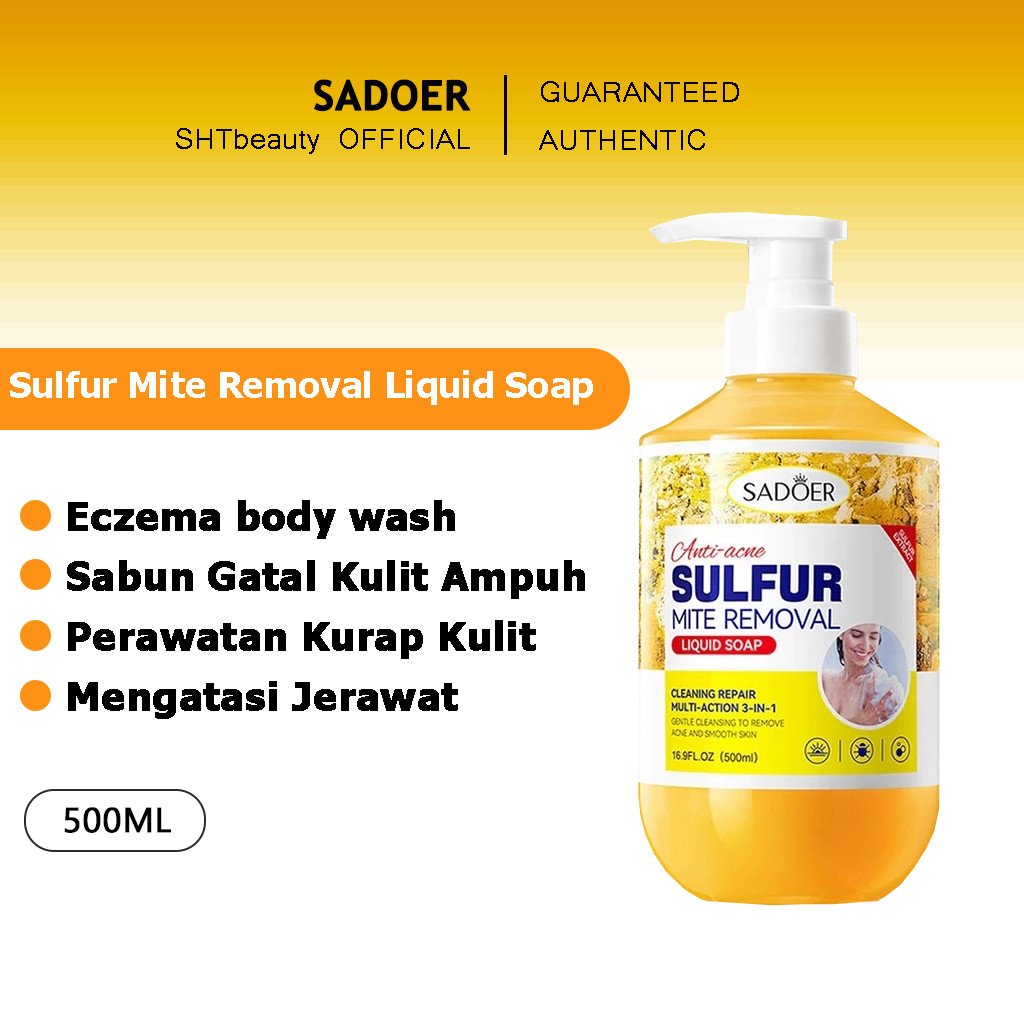 SADOER Eczema body wash 500ml Sabun Gatal Kulit Ampuh Sabun Eksim eksim kering Kurap gatal kulit jam