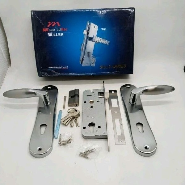 Kunci Pintu Muller Besar Stainless Steel Handle Pegangan Gagang Pintu Rumah Set