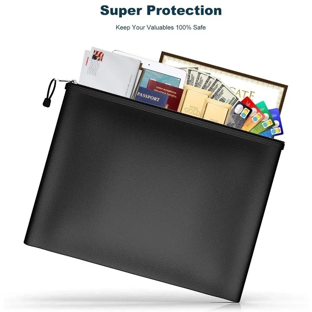 

Fireproof Document Bag Safe Storage Pouch Fireproof And Waterproof Cash Bag With Zipper Safety Storage Bag For Money Documents