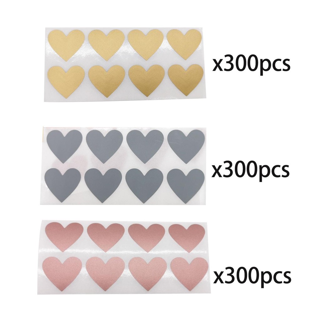 

300 Pack Heart Scratch Off Stickers Self Sticky Scratch Card Stickers for Baby Shower Party Favor Wedding Gift Gender Reveal