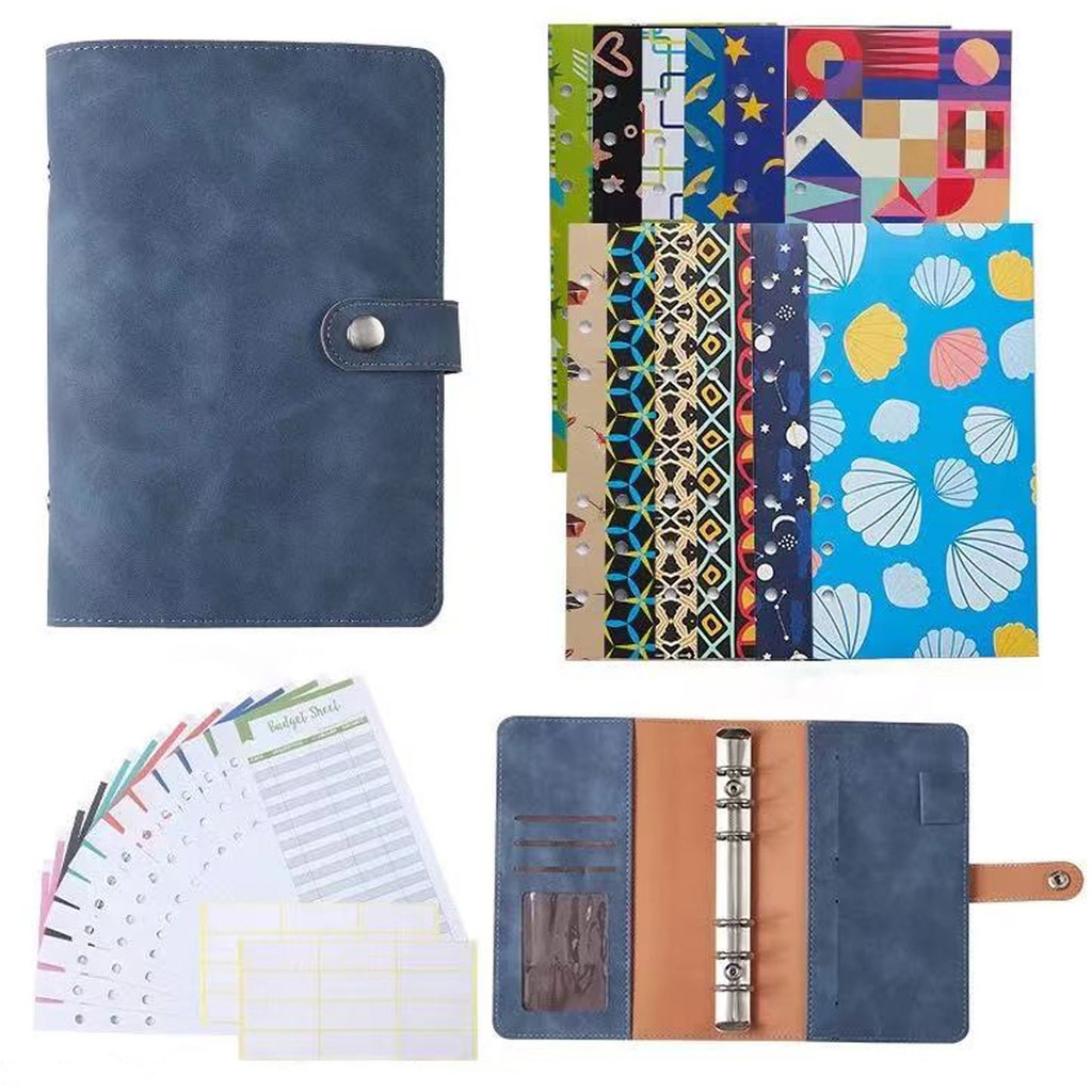 

A6 PU Leather Binder Budget Cash Envelopes Planner Organizer with 12Pcs Cash Envelope System,12 Expense Budget Sheets,24 Labels