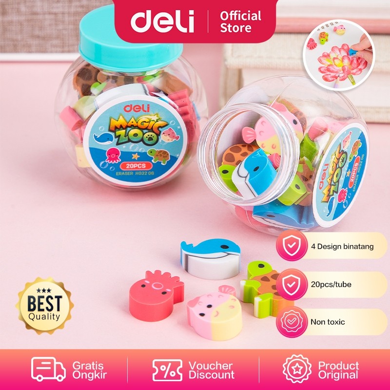 

SBW Deli Bucket 4 animal design Eraser PET tube 50*50*54mm (Mixed) EH03206