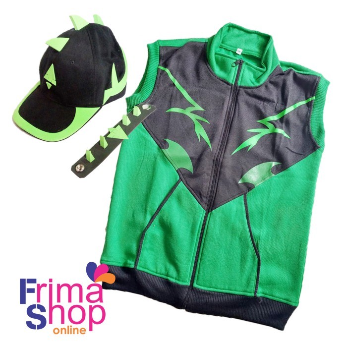 PAKET KOSTUM BOBOIBOY DURI GLOW IN THE DARK - TOPI ROMPI, M