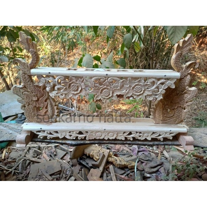 jagrak keris isi 5 naga kembar risplang bunga kayu jati jagrak besar sangga 2 naga 3d termurah  SH86