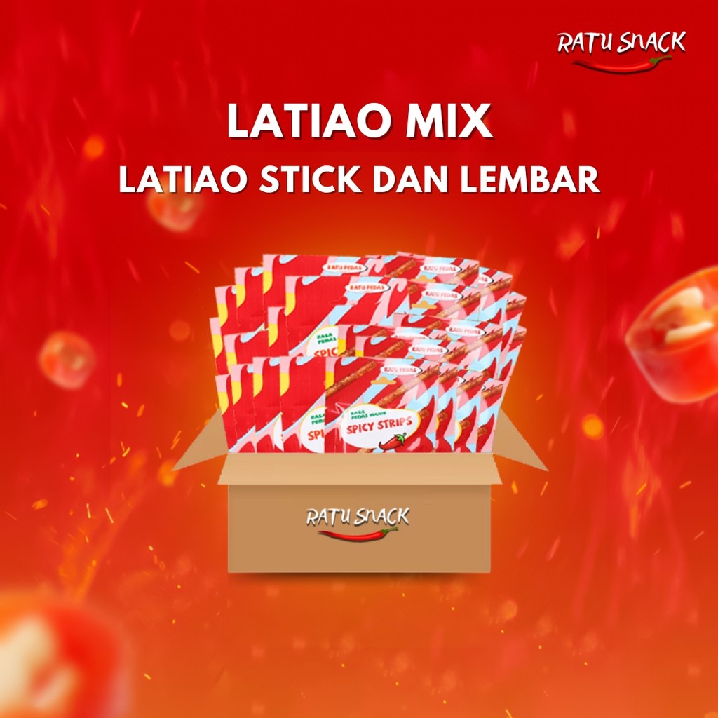 Mix/Campur  -  Snack Camilan Latiao Lembar dan Stick Pedas Manis dan Gurih