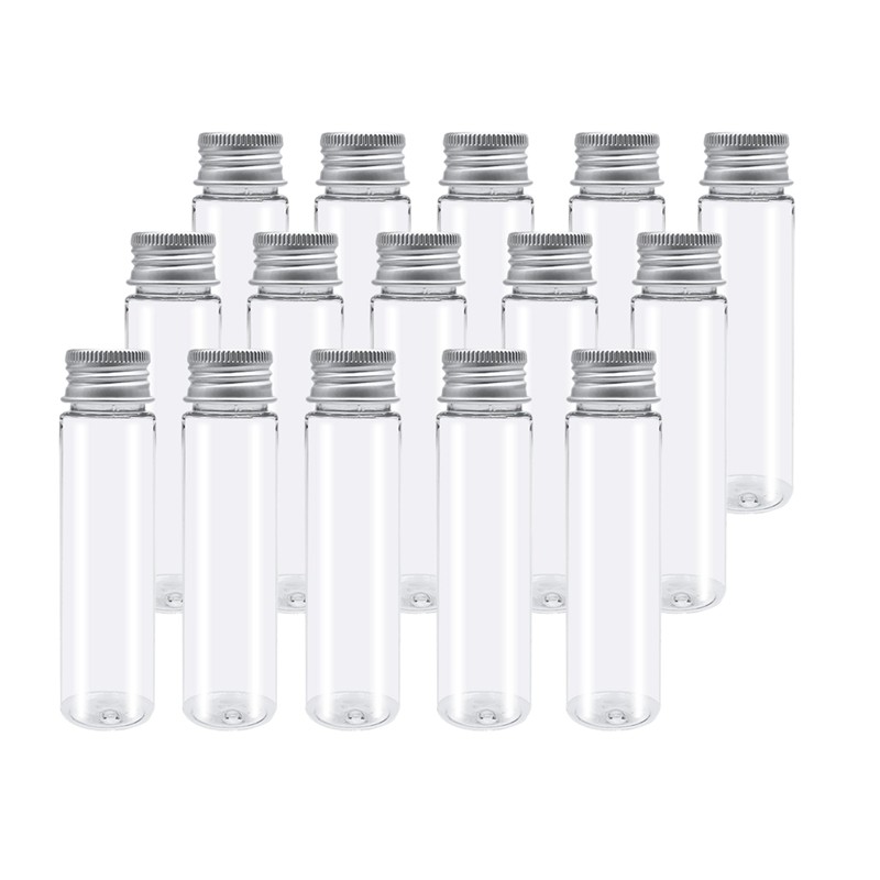 

15Pcs 110Ml Plastic Test Tube,Clear Flat Test Tubes,Plastic Test Tubes With Screw Caps For Candy,Beans,Party Decor