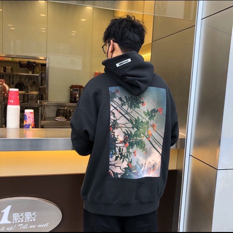 Premium 1:1 Fear of God ESSENTIALS Hoodie Suga bts design japan sakura printed Jacket FG Sweater FOG