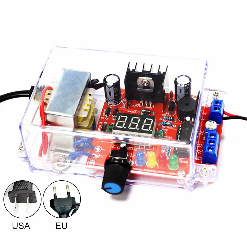 PCB Board Electronic kits DIY Kit LM317 Adjustable Regulated Voltage 110V 220V to 1.25V-12.5V Step-d