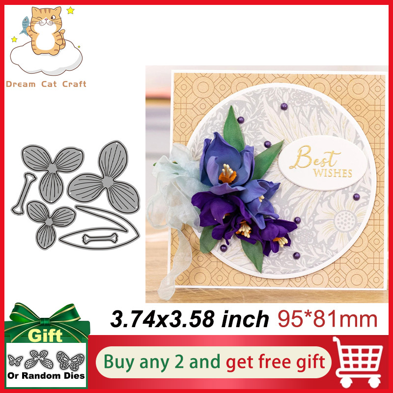 

Dreamcat Flower Leaf Combination Metal Cutting Dies DELICATE CROCUS Stencil For DIY Scrapbooking Card Craft Decorative Embossing