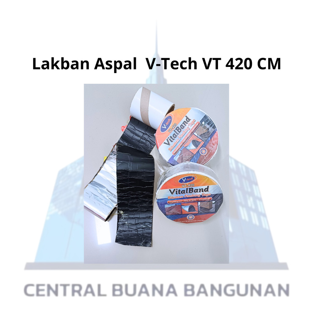 

Lakban Aspal V-Tech VT-420 CM ukuran 5 CM dan 10 CM jual per meter