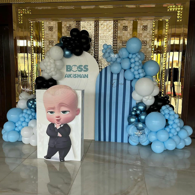 206PCS BOSS BABY Theme Balloon Garland Arch Kit Boy 1st Birthday Party Baby Shower Decoration Globos