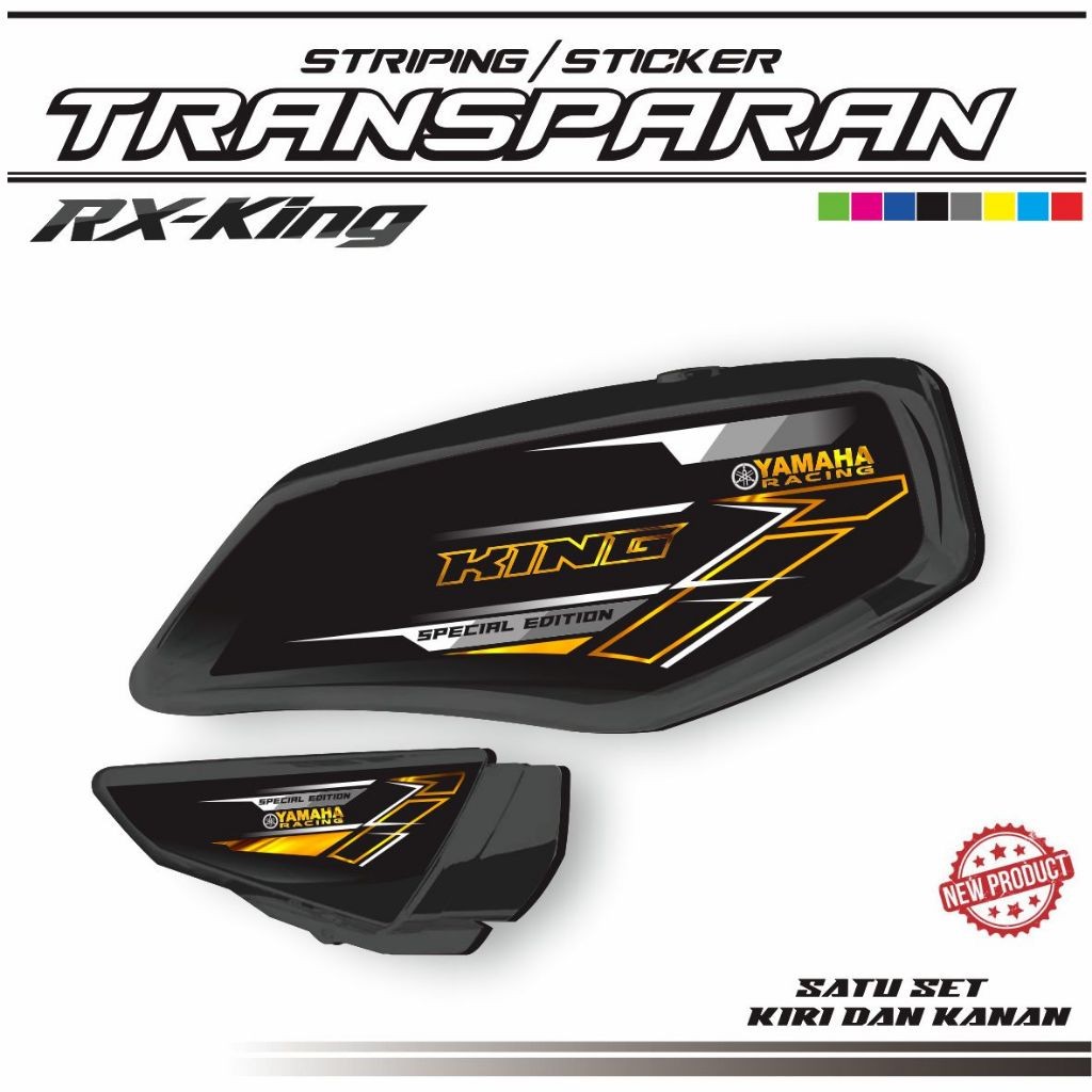 VARIASI / STIKER STRIPING GOLD TRANSPARAN MOTOR RX KING