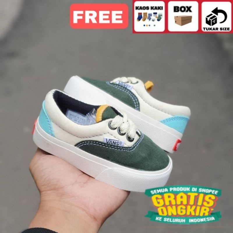 Sepatu anak vans era tali sepatu anak laki laki sepatu anak perempuan/ biru navy dongker sky blue