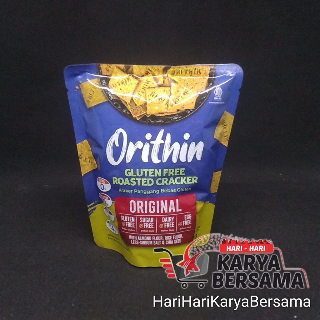 

MAKANAN RINGAN ORITHIM GLUTEN FREE ROASTED CRACKER ORIGINAL 60GR
