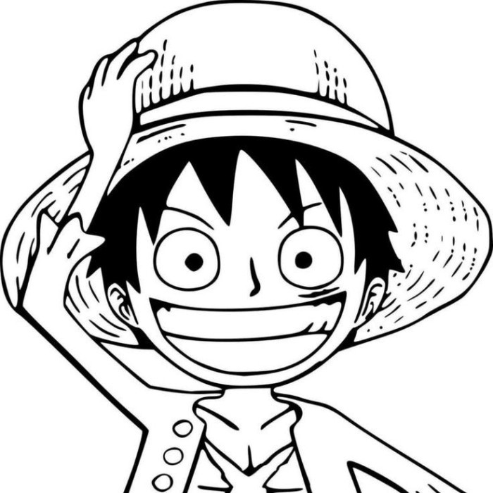 

10 LEMBAR kertas mewarnai, GAMBAR MEWARNAI tema ONE PIECE -LUFY