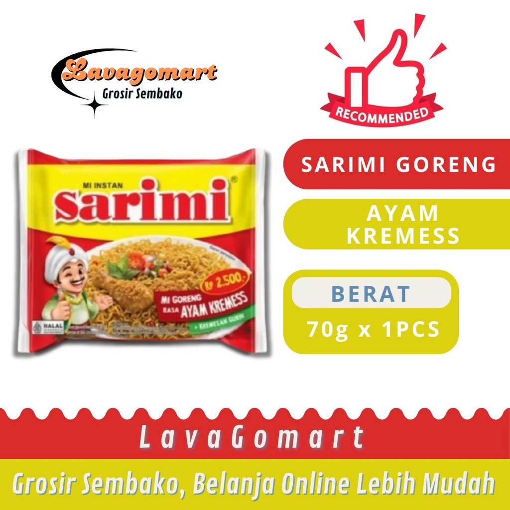 

SARIMI GORENG AYAM KREMESS 70g - 1 PCS - LAVAGOMART- BANDUNG