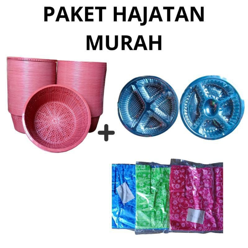 PAKET HAJATAN 300 PCS 100 WAKUL HAJATAN + 100 PCS MIKA + 100 KRESEK MOTIF