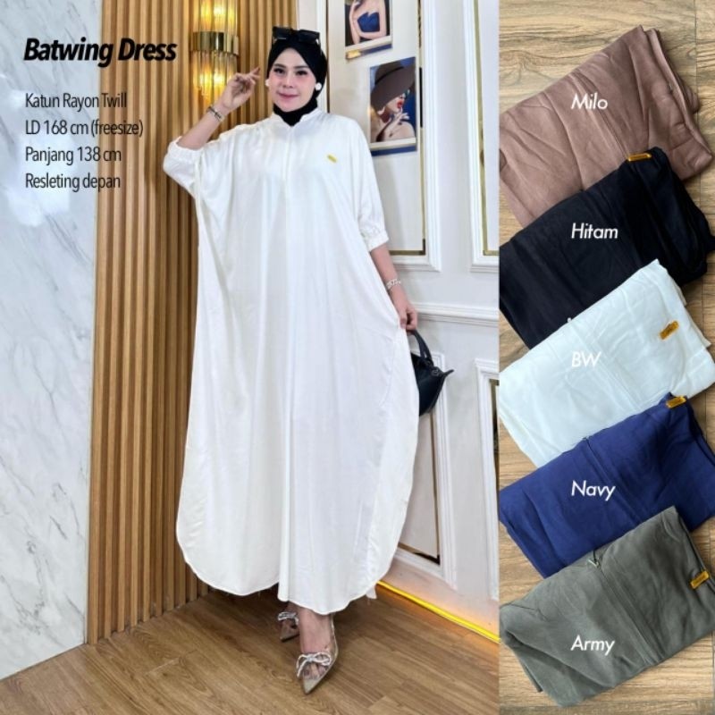 BATWING DRESS RAYON TWILL / DRESS KELELAWAR / DRESS OVERSIZE