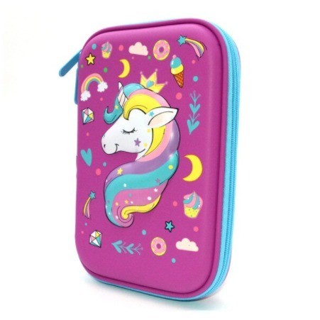

[PROMO]New Tempat pensil kotak pensil 3D Unicorn Pencil Case tempat pensil - Ungu Kepala