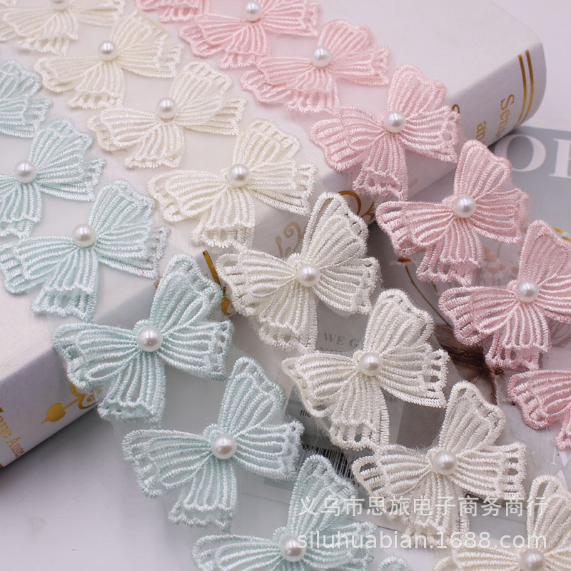 

1 yards Colorful Butterfly Beaded Lace Organza Ribbon for Diy Ragdoll Clothing Dress Hat Trims Gift Box Packaging Accessories