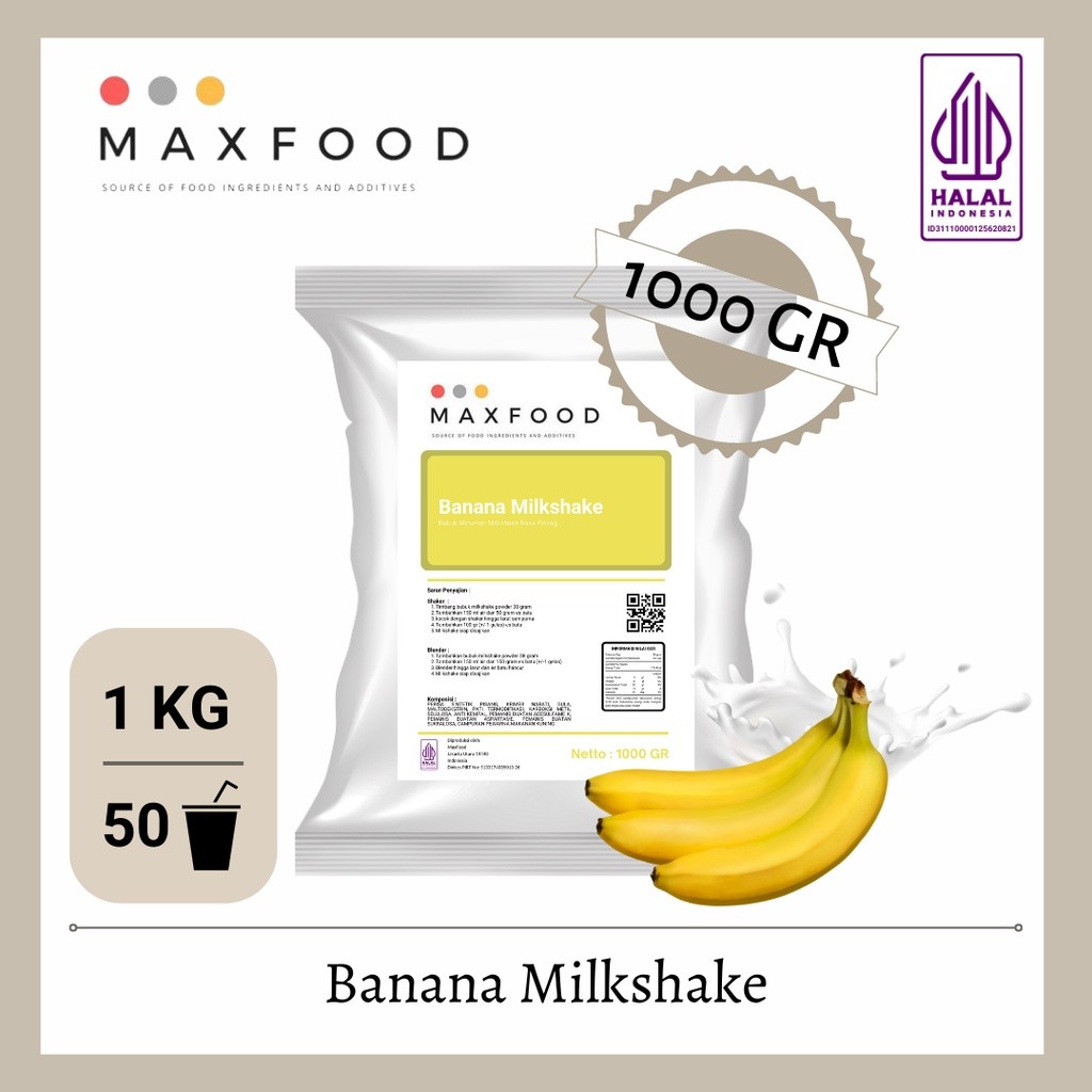 

MAXFOOD - Banana Milkshake / Bubuk Minuman Milkshake Rasa Pisang 1 Kg
