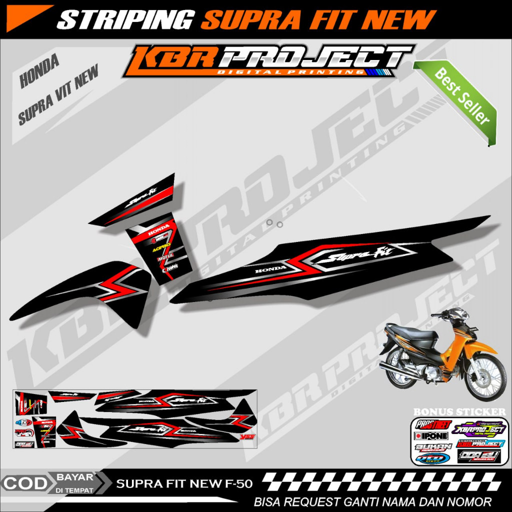 Stiker Striping Supra Fit New Premium Keren Lis Variasi Supra Fit New Stiker Motor Honda Desain Raci