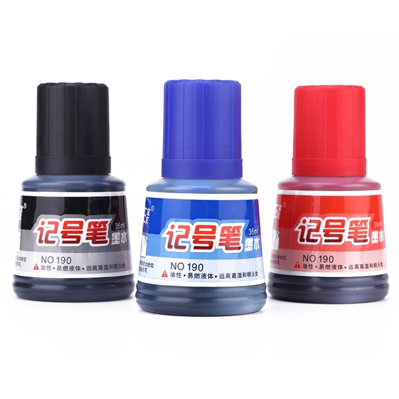 

BAOKE Permanent Marker Ink 45ml Tinta Merah Biru Hitam Untuk Pena Permanen Yang Dapat Diisi Ulang NO190