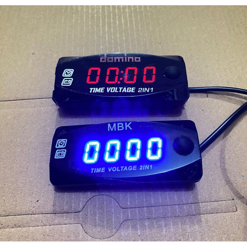 Voltmeter Motor Dan Jam Digital 2 in 1 Voltmeter Amper Aki Jam Digital