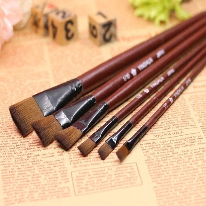 

6pcs Set Professional Painting Acrylic Oil Watercolors Paint Brushes Art Supplies for Artist School Student Stationery Tool
