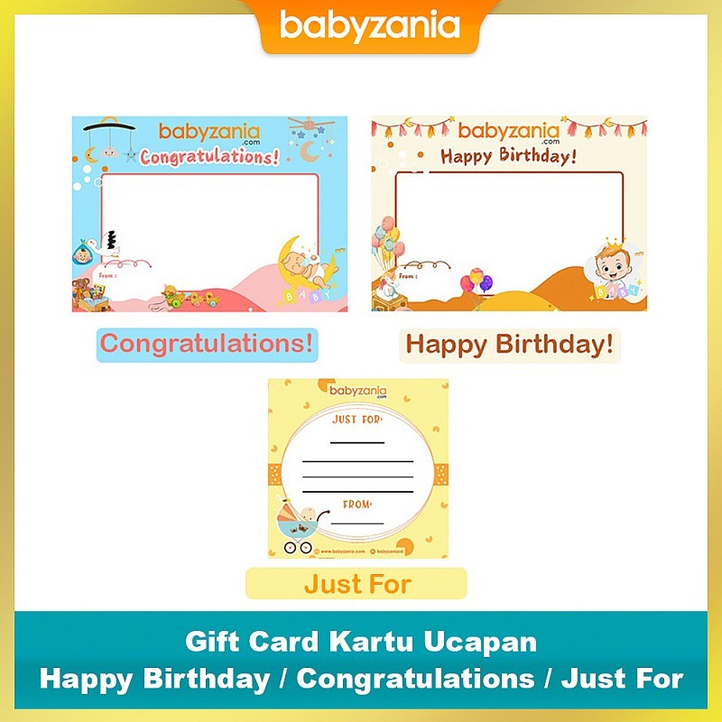 Babyzania Gift Card Kartu Ucapan Happy Birthday / Congratulations