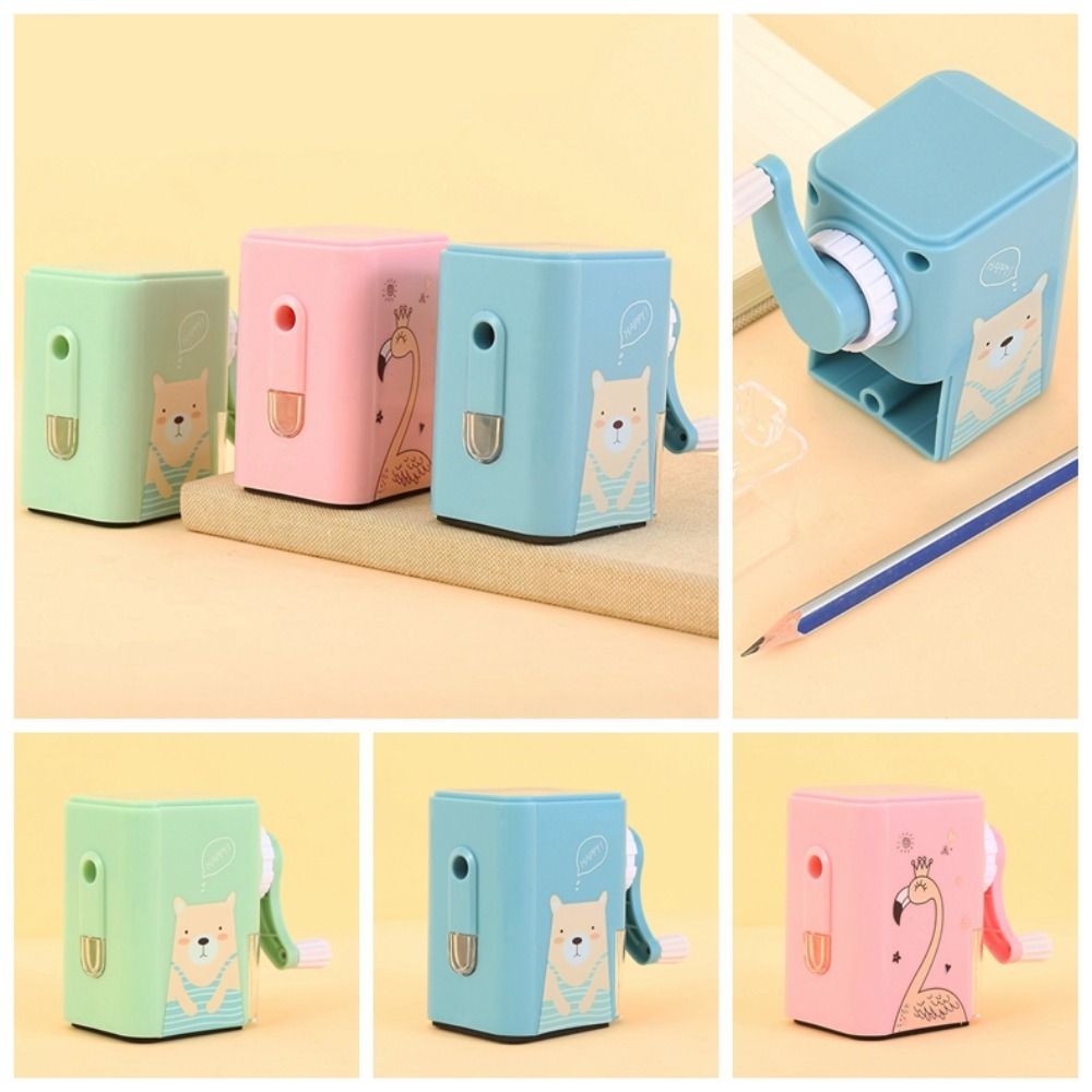 

Cartoon Animal Pattern Hand Pencil Sharpener Generic Plastic Mechanical Sharpener Hand Crank Student Stationery Drawing