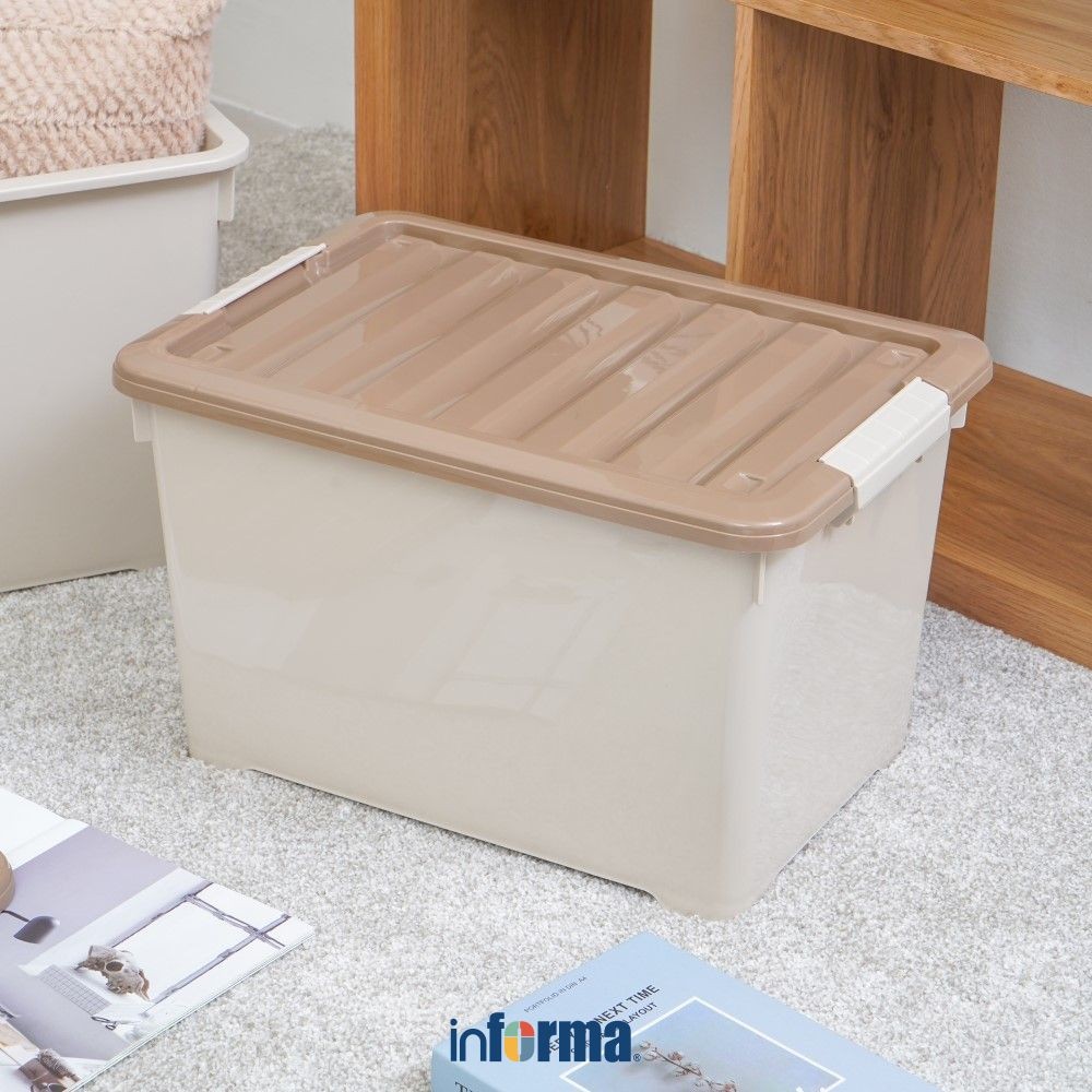 Informa 52x36x33 cm Kotak Penyimpanan Dengan Tutup - Cokelat Kotak Serbaguna Wadah Simpan Storage Bo