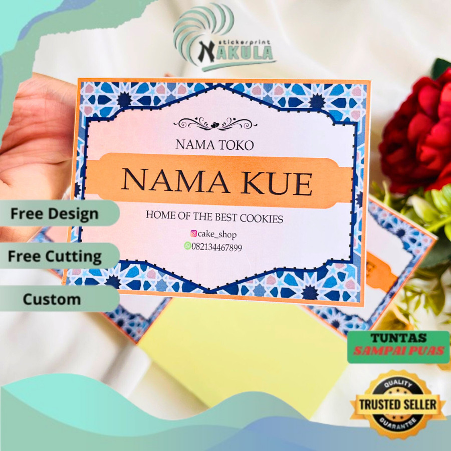 

NKL Sticker Toples PERSEGI Custom Lebaran / Idul Fitri / Ramadan / Puasa / Stiker Toples /Packaging