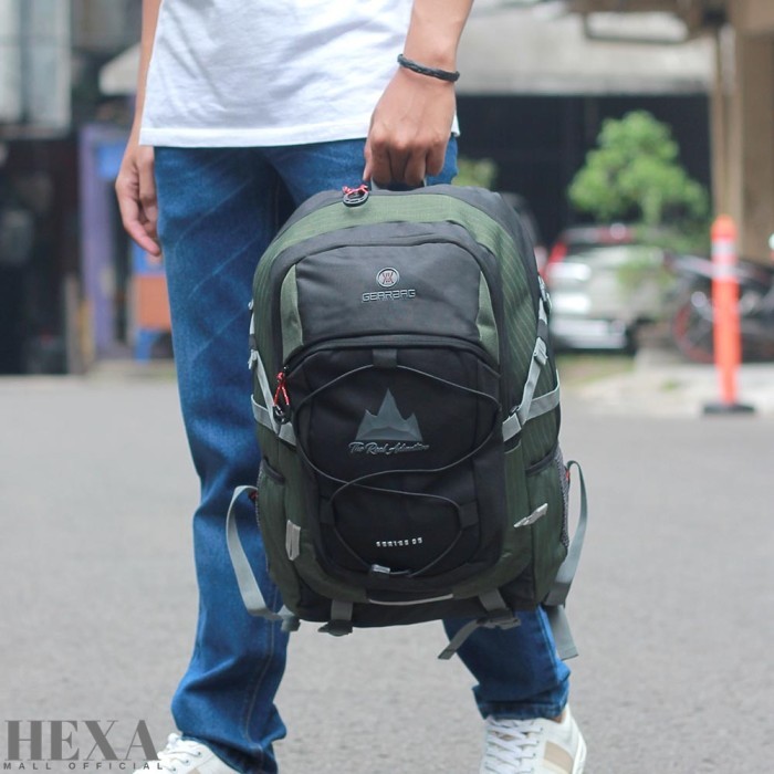 "F.SK" - TERBARU Tas Pria Cowok Bodypack Backpack Ransel Sekolah Kerja Laptop Original - Hijau