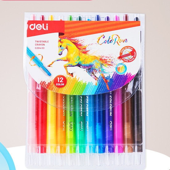 

Deli Krayon Putar / Twist Crayon 12 Warna EC20403