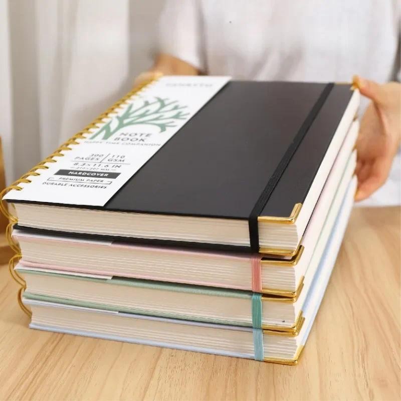 

300 A4 spiral book coil notebook, paper notepad, weekly planner, diary, sketchbook, student supplies, school office supplies