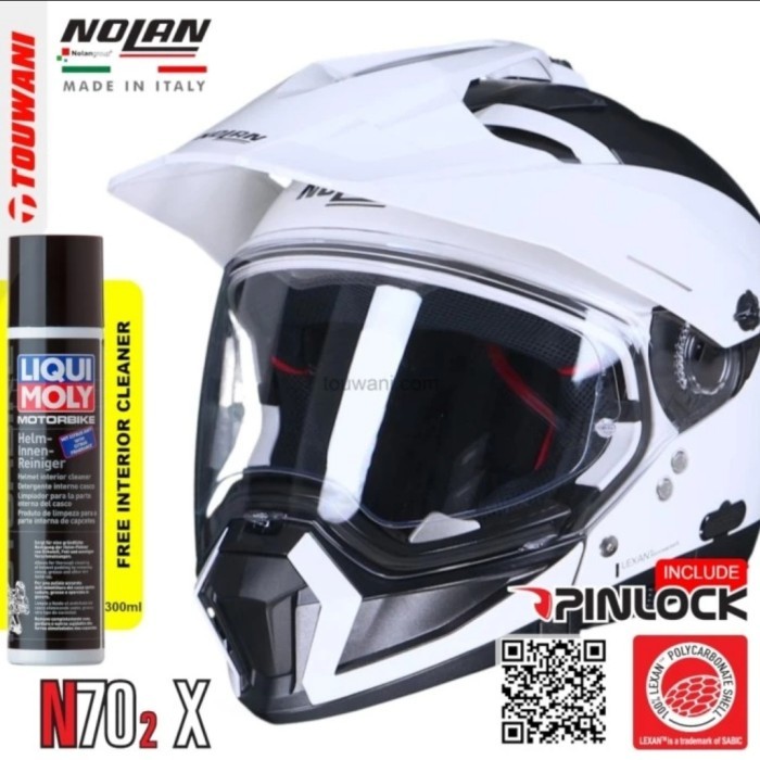 Helm Nolan N70-2X Classic N-Com Metal White