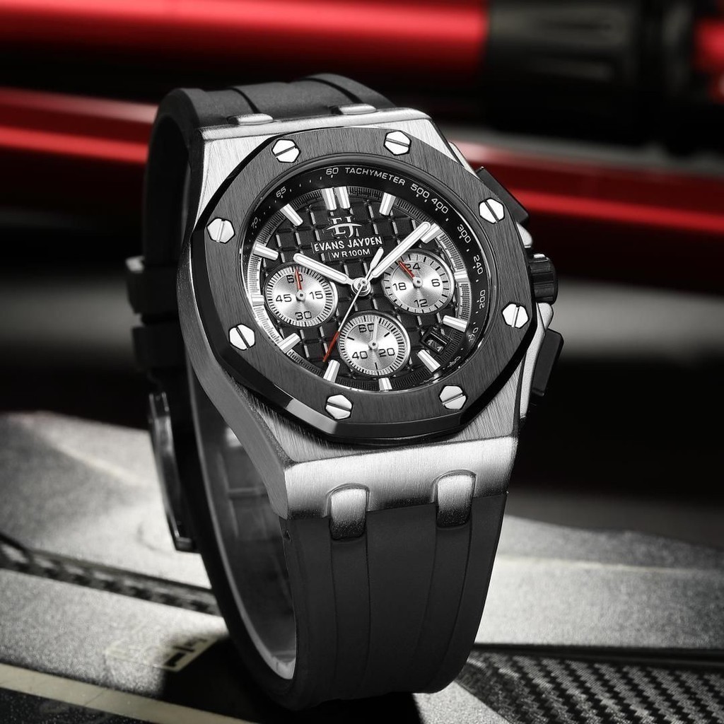 Ori Evans Jayden Jam Tangan Pria 9560 Rubber Silicon Kaca Safir Water Resistant 10 ATM